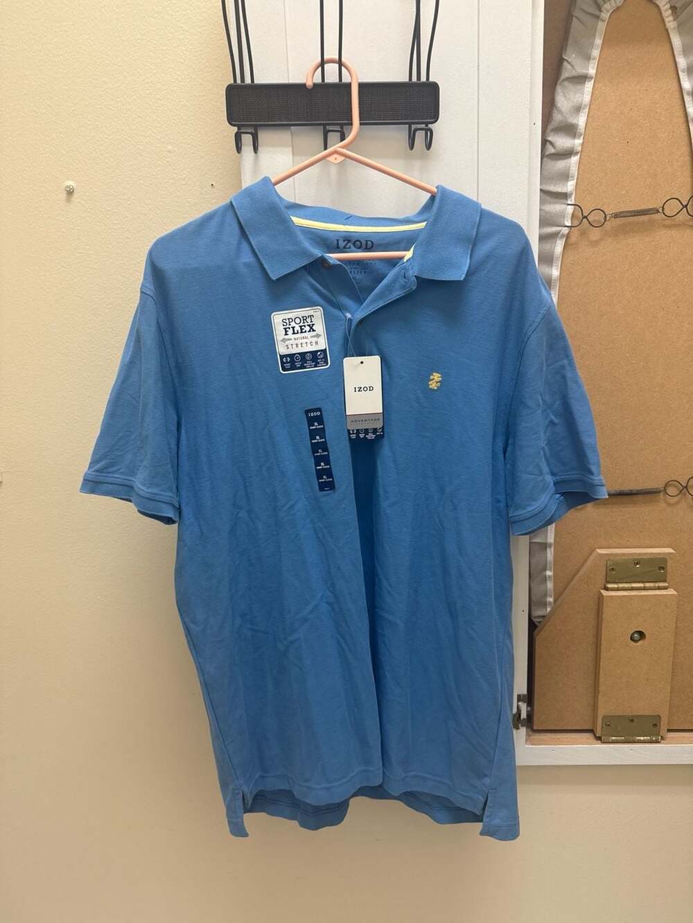 IZOD Sport Flex Natural Stretch Performance Polo Shirt XL Blue